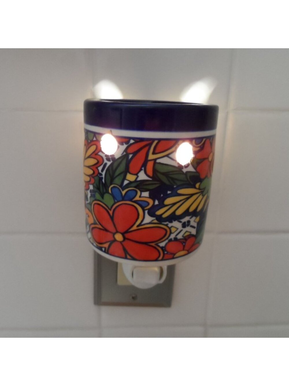 Talavera Electric Wax Warmer Plug-In Floral Ceramic Aromatherapy Home Decor - Picture 2 of 7